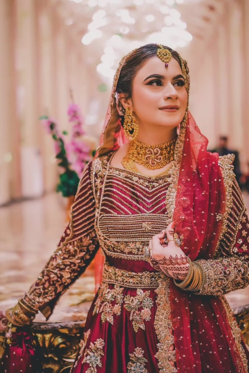 Reddish Maroon Hand-Embellished Sheesha Silk Lehenga Choli with Net Dupatta