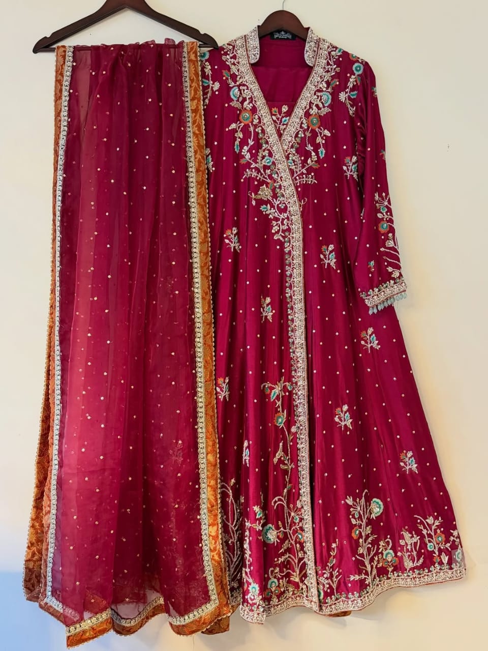 Angrakha Style Maxi in Pure Sheesha Silk - Image 4