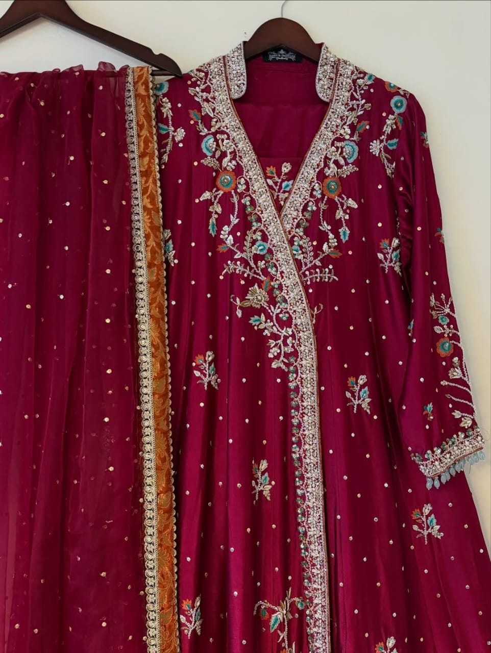 Angrakha Style Maxi in Pure Sheesha Silk - Image 2